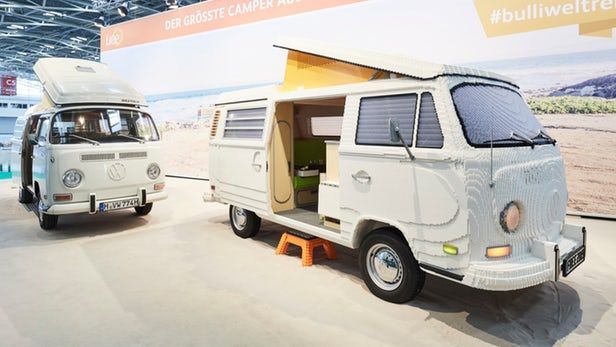 A life size VW camper van was built with Lego for a Trade Show in Munich